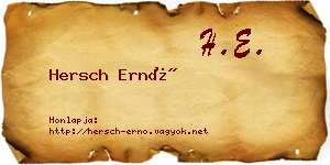 Hersch Ernő névjegykártya